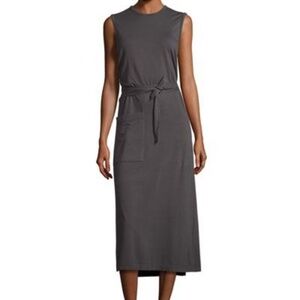 Joseph Sunny Sleeveless Jersey Wrap Tank Dress in Dark Red Maroon S